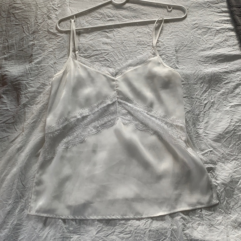 White silk tank top